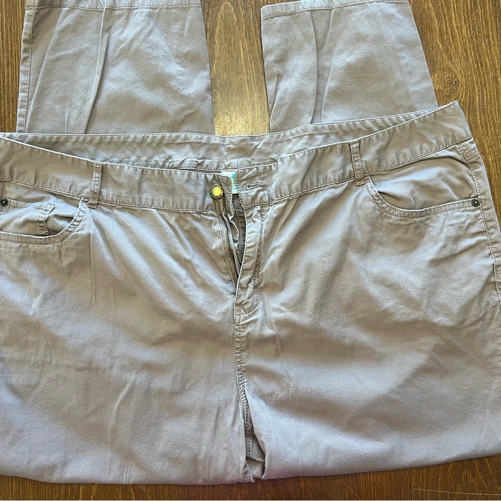 Caribbean Joe Women's 22W Tan/Brown Trousers